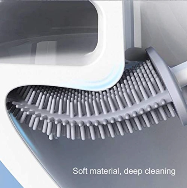 Silicon Toilet Brush with Slim Holder - -, Multicolor, Plastic