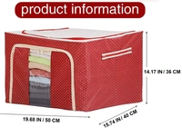 Steel frame Double Opening Zipped Storage Organiser bag (72 LTR, 1 piece) - 50 x 40 x 36 cm, Multicolor, OXFORD 600D