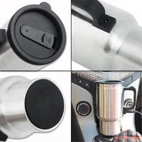 Travel 12V Car Charging Electric Kettle 450 ml - 20 x 15 x 5 cm, Silver, Stainless Steel