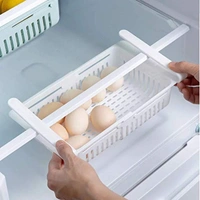 Expandable Hanging Fridge Tray, Refrigerator Food Storage Organizer - Set of 2 - Length - 16 to 24 cm (Expandable) x Width - 16 cm x Height - 6 cm, Multi Color, High Quality Plastic