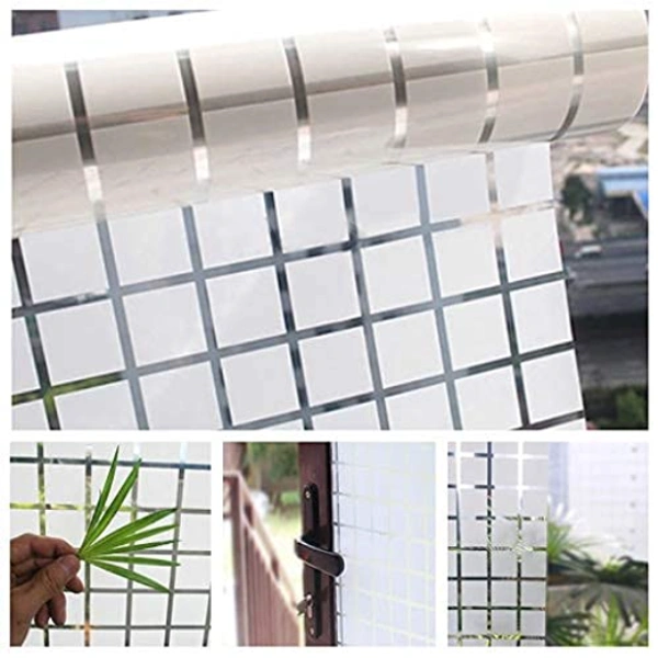 Decorative Premium Self-Adhesive Glass Privacy Film - 200 x 45 x 0.4 cm, White, Vinyl