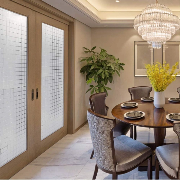 Decorative Premium Self-Adhesive Glass Privacy Film - 200 x 45 x 0.4 cm, White, Vinyl