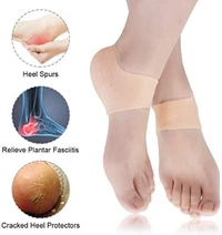 Anti Crack Silicon Gel Heel Pain Relief And Foot Protector Free Size - 1 Pair (anti crack Socks) - Unisize, Multi Color, Silicon
