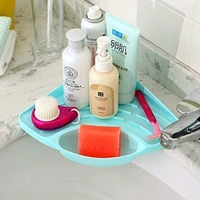 Kitchen Sink Corner Sponge Soap Scrub Brush Holder Rack - 19 cm x 27 cm, Multi Color, Plastic