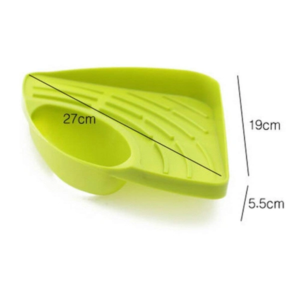 Kitchen Sink Corner Sponge Soap Scrub Brush Holder Rack - 19 cm x 27 cm, Multi Color, Plastic