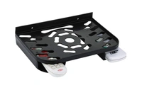 TV Set Top Box Stand with Double Remote Holder Wall Shelf - Black, Plastic