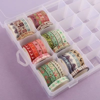 24 Grids Section Plastic Grid Box Organizer for Jewelry, Hair Pins, Medicines, Craft material, Lipstick, Nail paint - 29 x 24 x 4.5 cm (Approx.), Transparent, Plastic