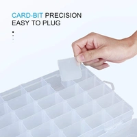 24 Grids Section Plastic Grid Box Organizer for Jewelry, Hair Pins, Medicines, Craft material, Lipstick, Nail paint - 29 x 24 x 4.5 cm (Approx.), Transparent, Plastic