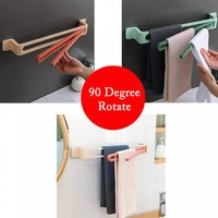 Self-Adhesive Wall Mounted Plastic Towel Bar for Bathroom, Kitchen - 53 X 5 X 10 Cm, Multi Color, PS+PP