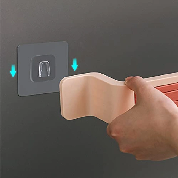 Self-Adhesive Wall Mounted Plastic Towel Bar for Bathroom, Kitchen - 53 X 5 X 10 Cm, Multi Color, PS+PP