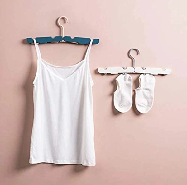 Portable Travel Folding Clothes Hangers - 31 x 2 x 12 cm, Multi Color, ABS Plastic