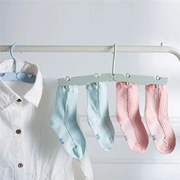 Portable Travel Folding Clothes Hangers - 31 x 2 x 12 cm, Multi Color, ABS Plastic