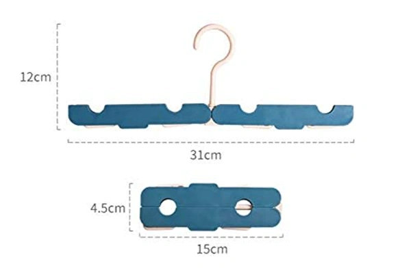 Portable Travel Folding Clothes Hangers - 31 x 2 x 12 cm, Multi Color, ABS Plastic