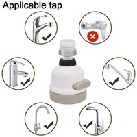 360 Degree Rotating Water Sprinkler Faucet - Total height 8.5cm(3.35in), total width 5.5cm(2.17in), base inner diameter 2.2cm(0.87in), base outer diameter 2.4cm(0.94in), Chrome, ABS plastic, stainless steel and silicone