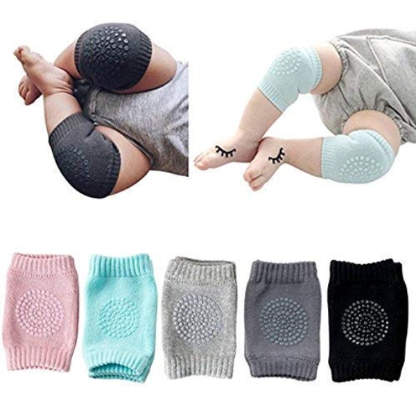 Baby Knee and Elbow Crawling pad - 2 Pair - Multi Color, Cotton and Elastic