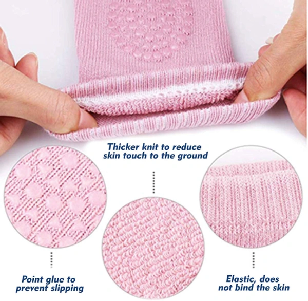 Baby Knee and Elbow Crawling pad - 2 Pair - Multi Color, Cotton and Elastic