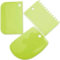 Plastic Dough Bench Scraper Cake Cutter, Chopper, Smoother Icing Fondant Cake Decorating Pastry Baking Tool - 3PCS Set - 1. 85 x 120 mm 2. 80 x 120 mm 3. 75 x 110 mm, Multi Color, Food Grade PP Plastic