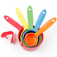 Kitchen Cooking and Baking Measurement Measuring Cups Spoons Set - 1 Set of 5 Pieces - 13 x 9 x 8 cm, Multi Color, Plastic