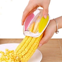 Plastic Corn Peeler with Steel Blades - White, Plastic & Stainless Steel Blade