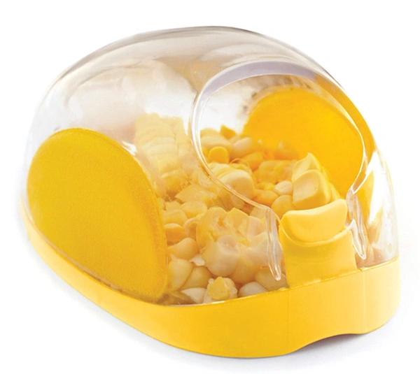 Plastic Corn Peeler with Steel Blades - White, Plastic & Stainless Steel Blade