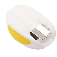 Plastic Corn Peeler with Steel Blades - White, Plastic & Stainless Steel Blade