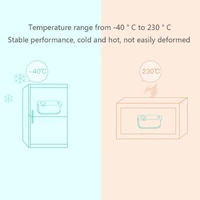 Silicone Foldable Lunch Box 3CP - Folded size: 23.5 cm x 17.5 cm x 3.5 cm. Unfold size: 23.5 cm x 17.5 cm x 7.5 cm, Silicone