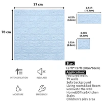 Self Adhesive 3D Brick Foam Wall Stickers - 77 x 70 x 0.6 cm, Multi Color, Polyethylene Foam