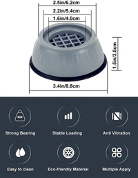 Anti Vibration Pads for Washing Machine and Dryer - Universal Size - 8.8 cm x 3.8 cm, Multi Color