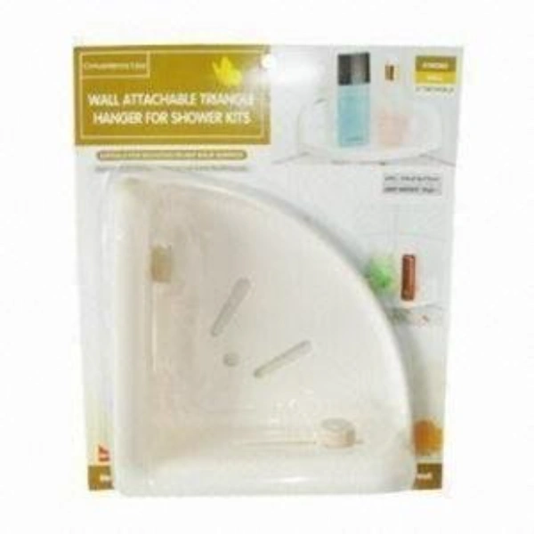 Bathroom Corner Storage Rack Organizer Shower Wall Shelf - Cream, ABS plastic