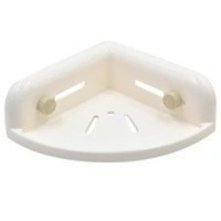 Bathroom Corner Storage Rack Organizer Shower Wall Shelf - Cream, ABS plastic