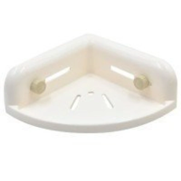 Bathroom Corner Storage Rack Organizer Shower Wall Shelf - Cream, ABS plastic