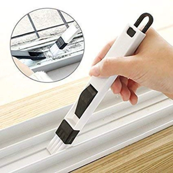 Corners & Edges Window, Keyboard Dust Cleaning Brush with Mini Dustpan - 18.5 cm x 2 cm, Multi Color, Plastic