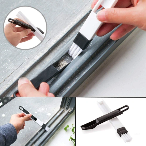 Corners & Edges Window, Keyboard Dust Cleaning Brush with Mini Dustpan - 18.5 cm x 2 cm, Multi Color, Plastic