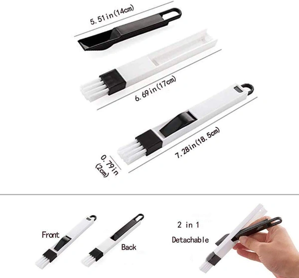 Corners & Edges Window, Keyboard Dust Cleaning Brush with Mini Dustpan - 18.5 cm x 2 cm, Multi Color, Plastic