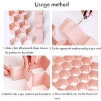 Honeycomb Closet Organizer Drawer Dividers (Pack of 8 Straps) - L = 14 Inches x W = 13.5 Inches x H = 2.5 Inches Approx., Pink, Plastic