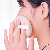 Soft Cotton Powder, Cosmetic Foundation Foam Puff - 7 x 7 x 1.5 cm, Beige, Soft Cotton and Sponges
