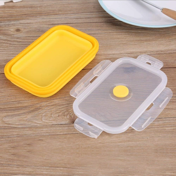 Silicone Foldable Lunch Box Small - 800ml - 800 ml, Multi Color, Silicon