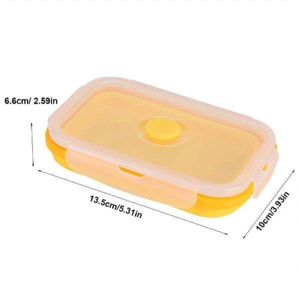 Silicone Foldable Lunch Box Small - 800ml - 800 ml, Multi Color, Silicon