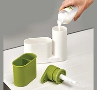 Sink Tidy Set Self Draining Organizer - L = 18 cm x W = 6 cm x H = 16 cm, Multi Color, ABS Plastic