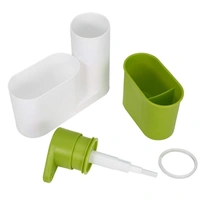 Sink Tidy Set Self Draining Organizer - L = 18 cm x W = 6 cm x H = 16 cm, Multi Color, ABS Plastic