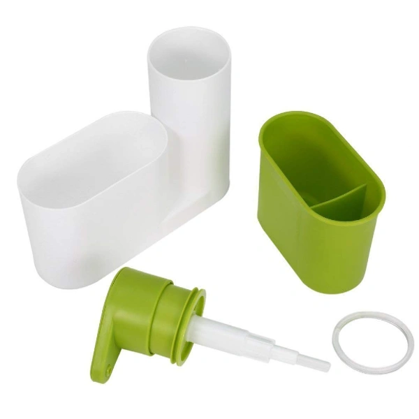 Sink Tidy Set Self Draining Organizer - L = 18 cm x W = 6 cm x H = 16 cm, Multi Color, ABS Plastic