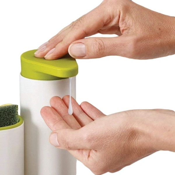 Sink Tidy Set Self Draining Organizer - L = 18 cm x W = 6 cm x H = 16 cm, Multi Color, ABS Plastic