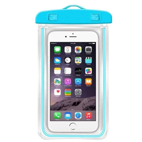 Waterproof 6.5 inch Mobile Cover Pouch - Transparent, Polyvinyl Chloride