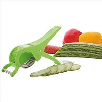 Vegetable Cutter Slicer Chopper Extra Sharp Stainless Steel 2 in 1 - L = 22 x W = 7 x H= 7 Centimeters, Multi Colour, Stainless Steel, Plastic