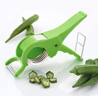 Vegetable Cutter Slicer Chopper Extra Sharp Stainless Steel 2 in 1 - L = 22 x W = 7 x H= 7 Centimeters, Multi Colour, Stainless Steel, Plastic