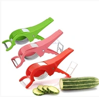 Vegetable Cutter Slicer Chopper Extra Sharp Stainless Steel 2 in 1 - L = 22 x W = 7 x H= 7 Centimeters, Multi Colour, Stainless Steel, Plastic