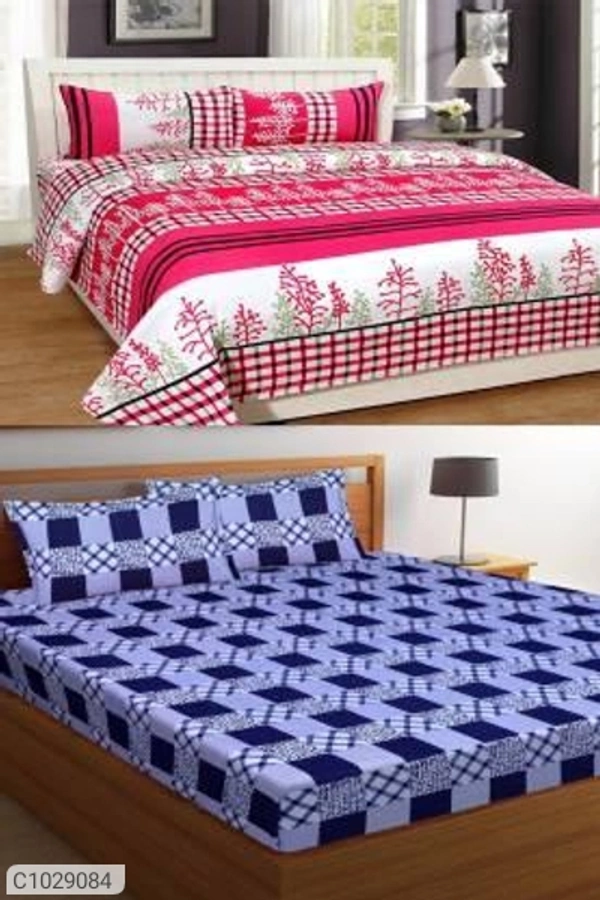 Stylolook Stylish Cotton Bedsheets - multicolour, king-size