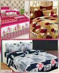 Charmlook Combo Of 3 Bedsheets Polycotton - Multicolour, standered