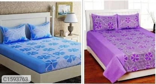 Charmlook Combo Of 2 Single Bedsheets Polycotton - Multicolour, standerd