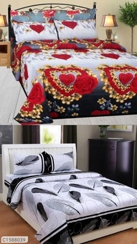 Charmlook *Catalog Name:* Printed Polycotton Double Bedsheets Combo Vol-3*Details:*Description: It has 4 Piece of Double Bedsheet with 8 Pieces of Pillow Covers Fabric: PolycottonDimension (L X W In Inches); Bedsheet: 88 X 88 , Pillow Cover: 17 X 27 Work: Printed Thread Count: 150 Product Weight (In Kg): 2.0 Kg Package Dimensions (in Cm): 38 X 35 X 7 Designs(डिज़ाइन): 4💥 *FREE Shipping* (फ् - Multicolour, Free